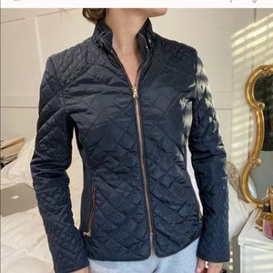 Blue quilted jacket with fake fur - NEW
